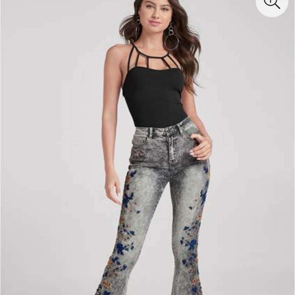 VENUS Boho Floral Bootcut Stretch Jeans 18